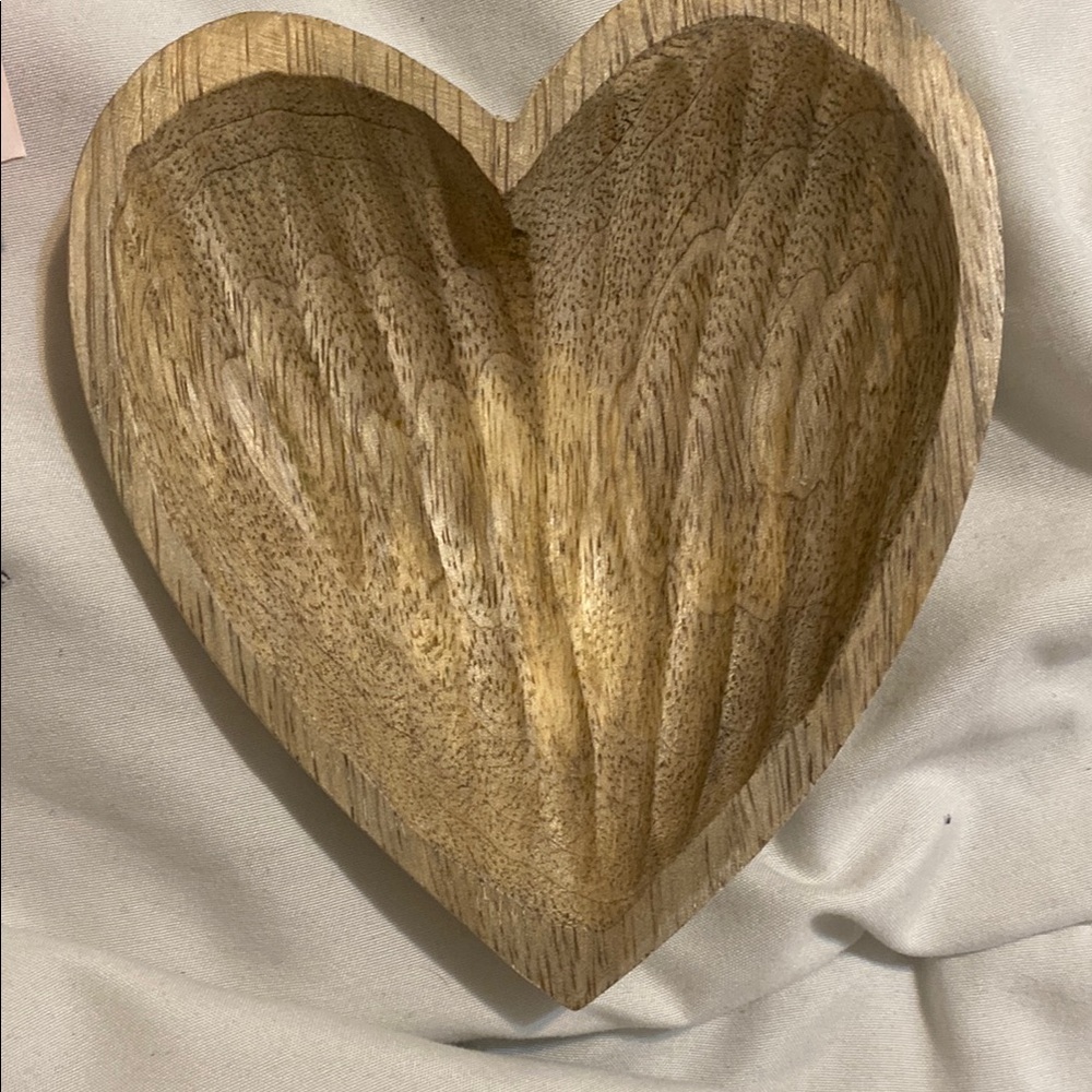 Heart-Shaped Wooden Bowl